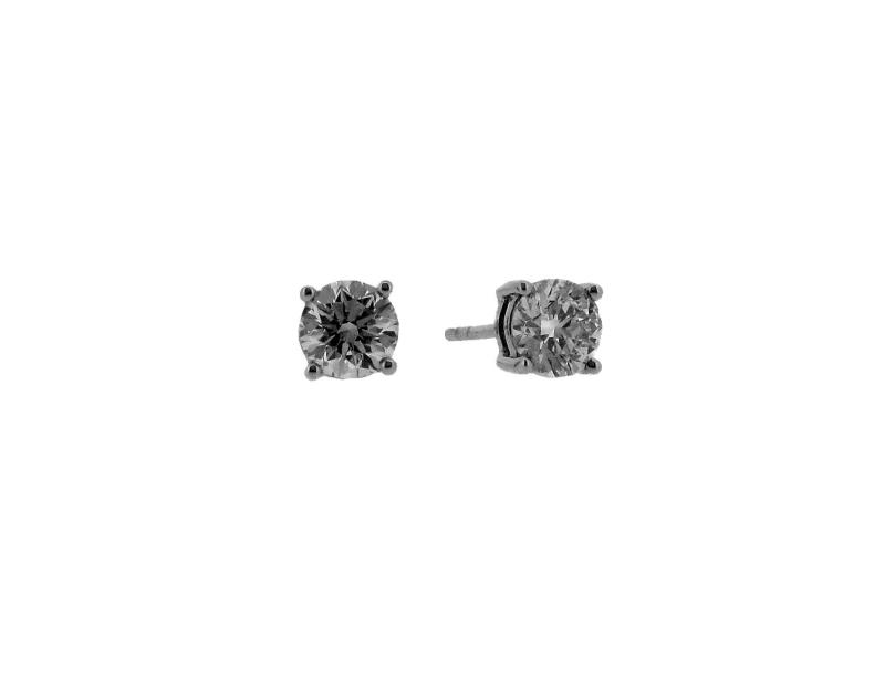 18ct White Gold Stud Earrings, 0.10ct