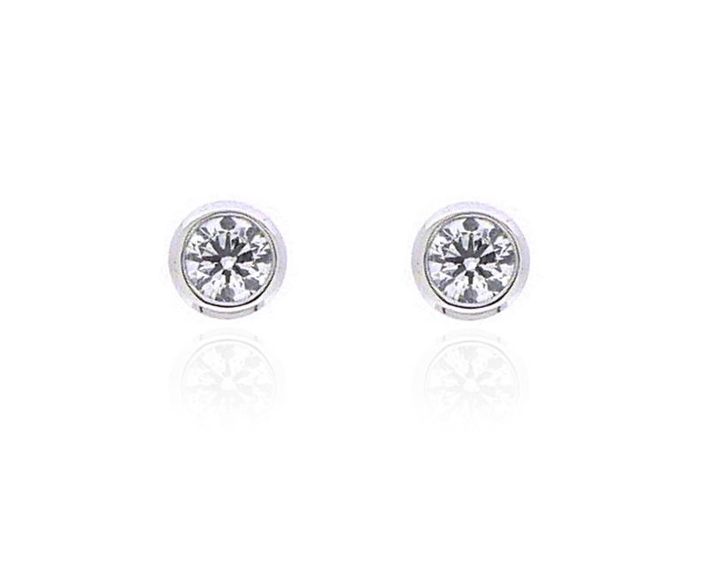 18ct White Gold Diamond Stud Earrings, 0.50ct