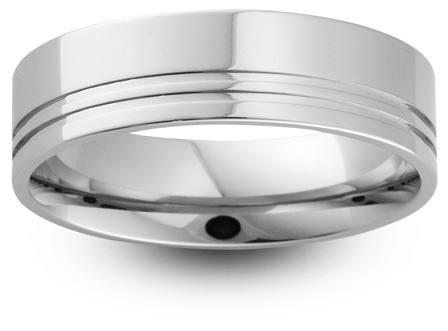 Double Offset Groove Wedding Band