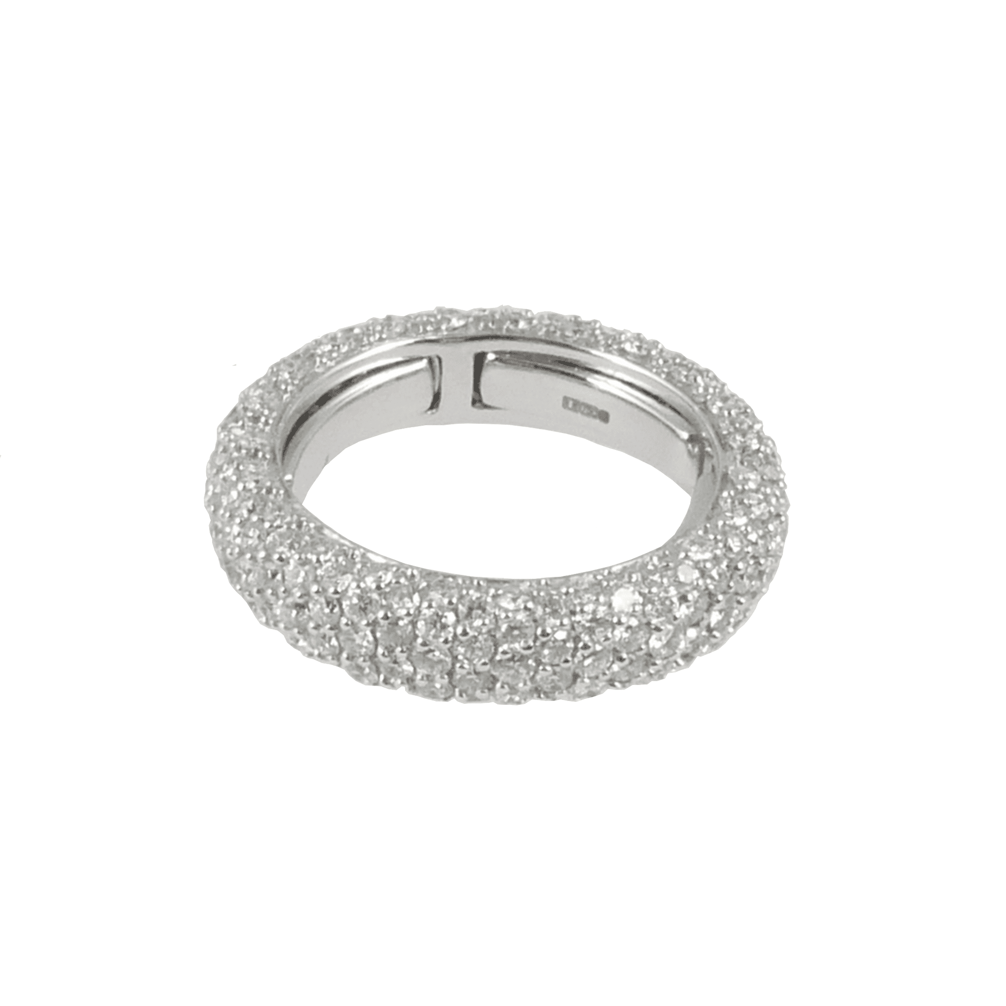 18ct White Gold Pave Diamond Ring, 3.05cts