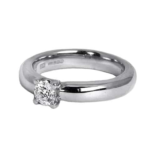 18ct White Gold Diamond Solitaire Engagement Ring, 0.35ct