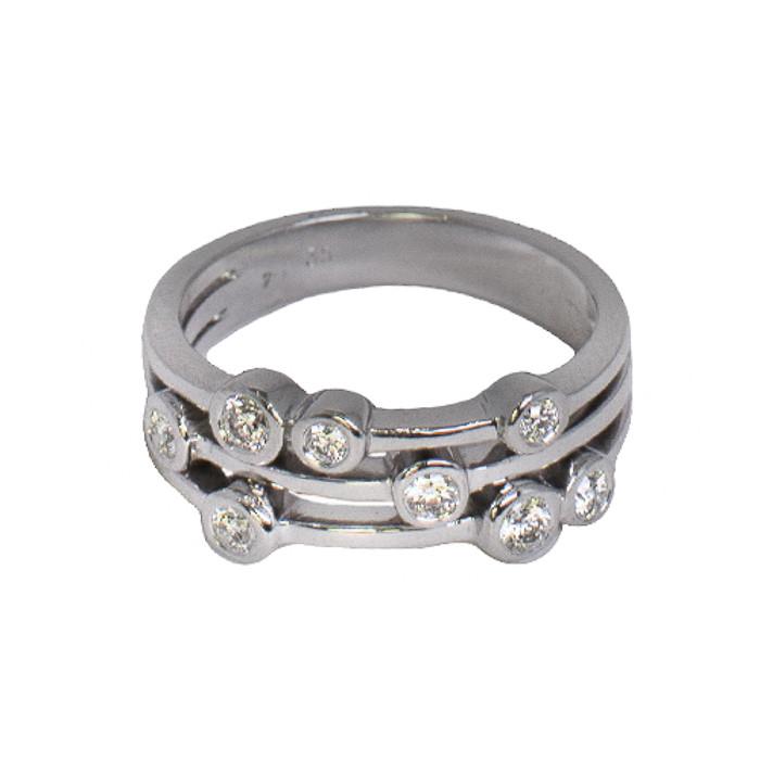 18ct White Gold Diamond Scatter Ring, 0.35ct