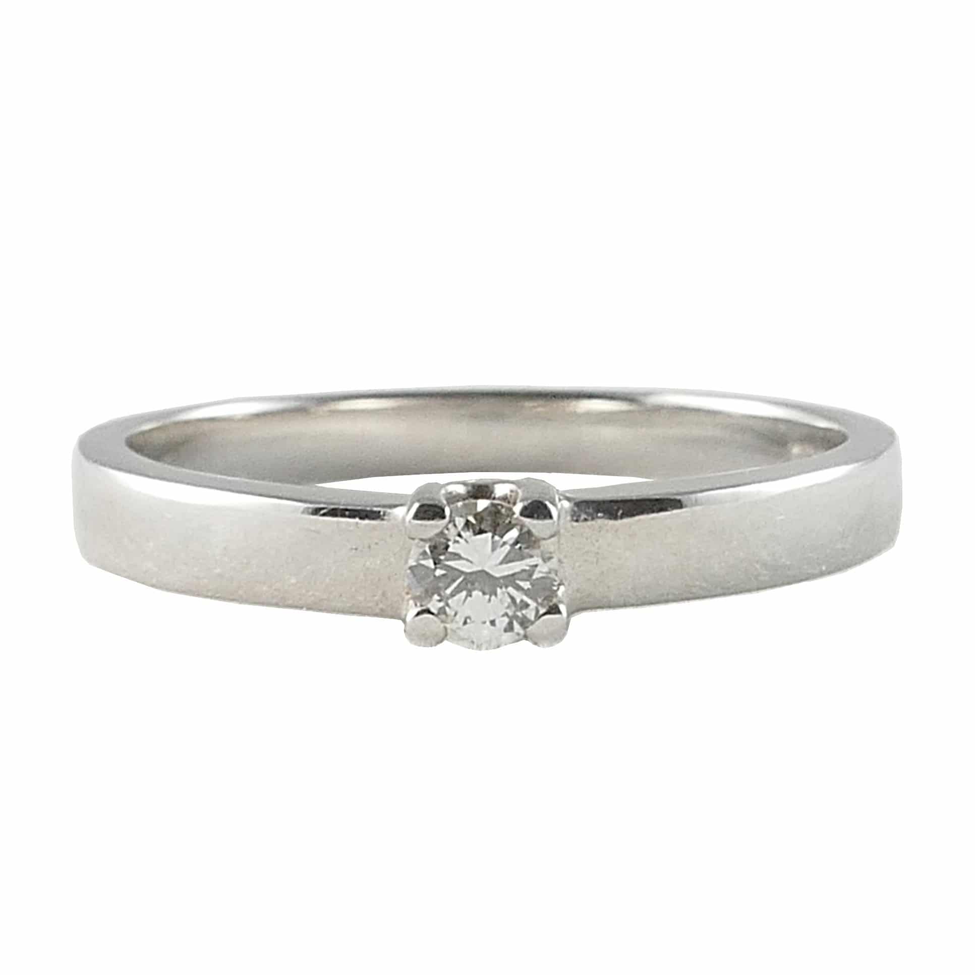 18ct White Gold Diamond Solitaire Engagement Ring, 0.12ct