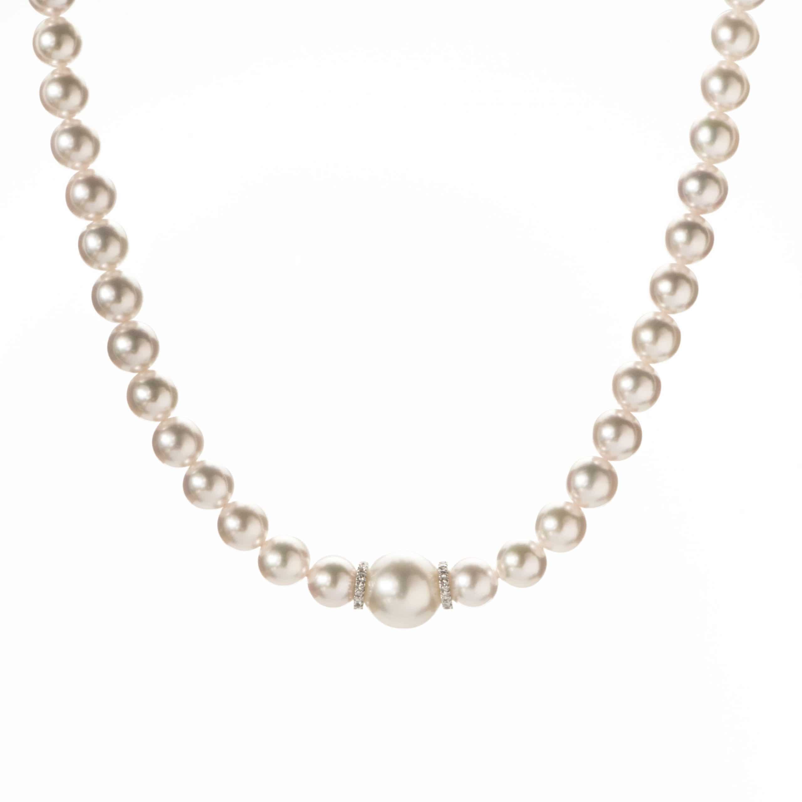 Akoya & South Sea Pearl Necklace, 0.30ct