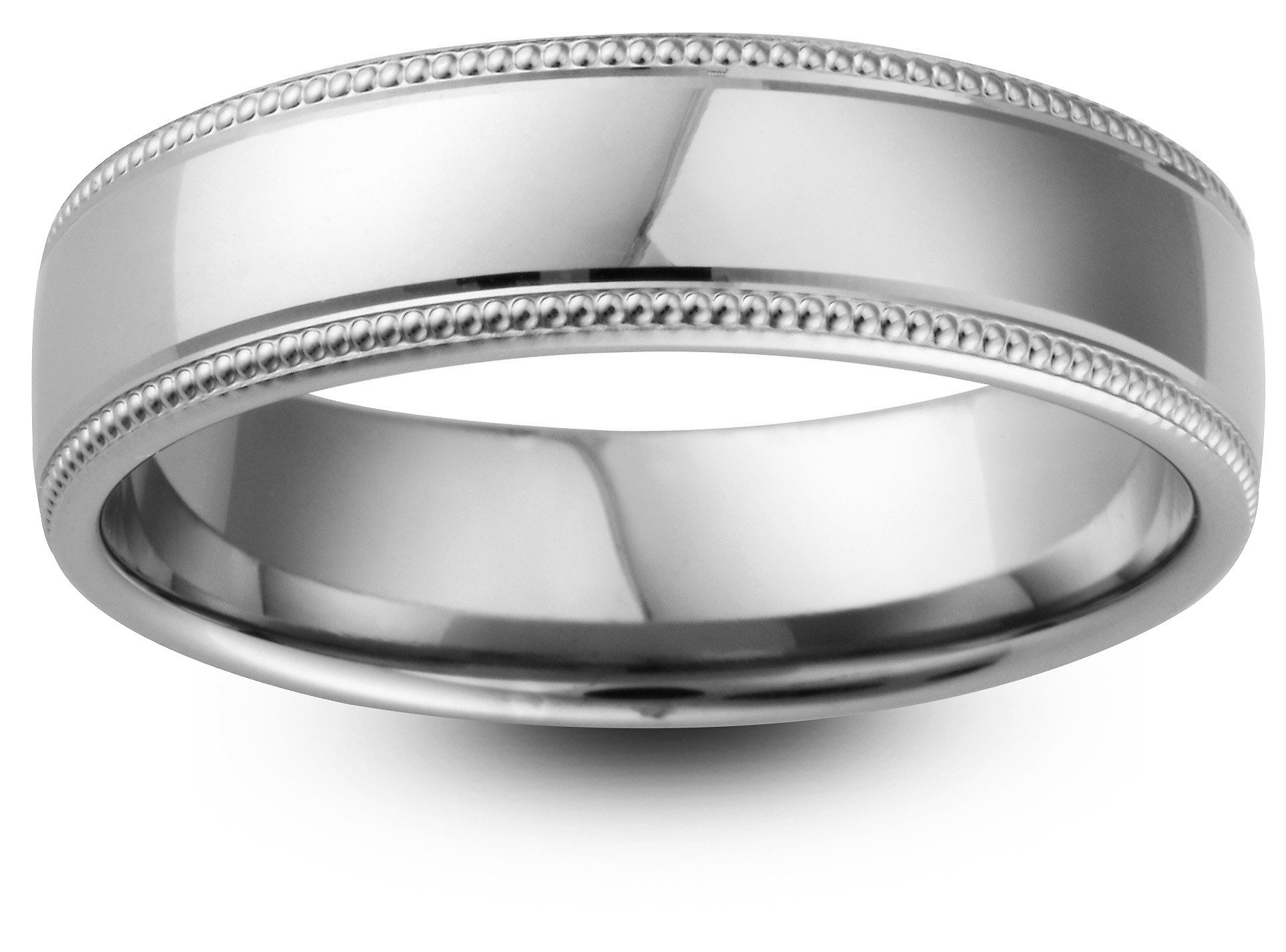 Double Milgrain Border Wedding Ring