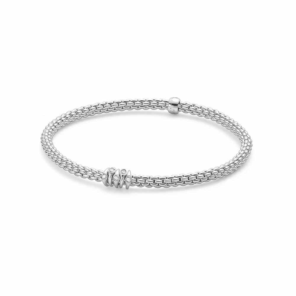 18ct White Gold Flex’it Prima Bracelet, 0.07ct – from