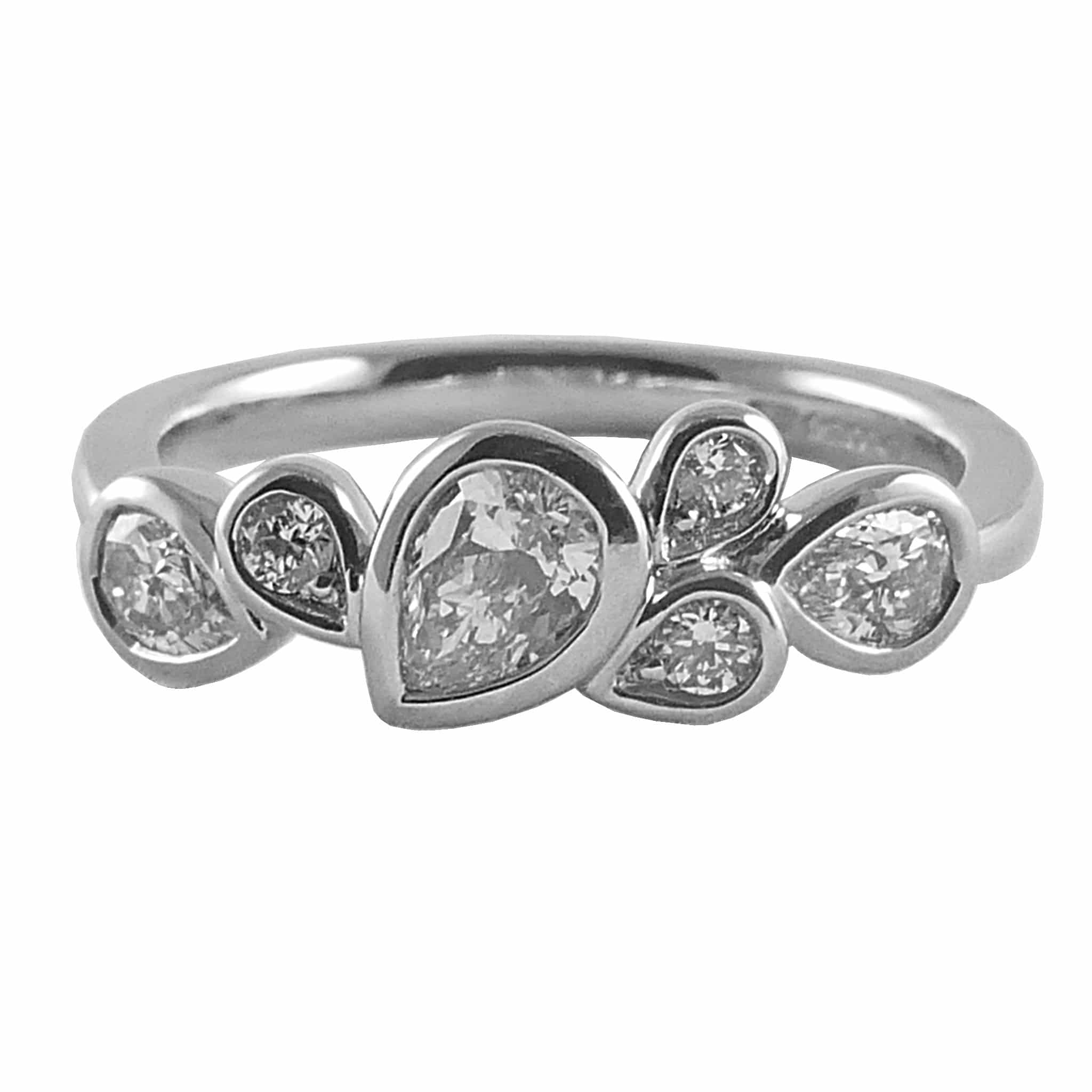 Platinum Pear Diamond Ring, 0.64ct