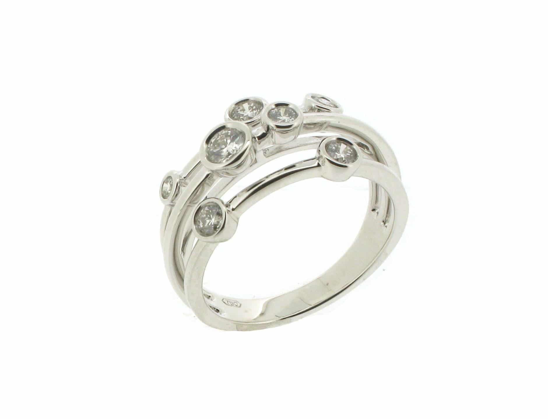 18ct White Gold Scatter Diamond Ring, 0.61ct