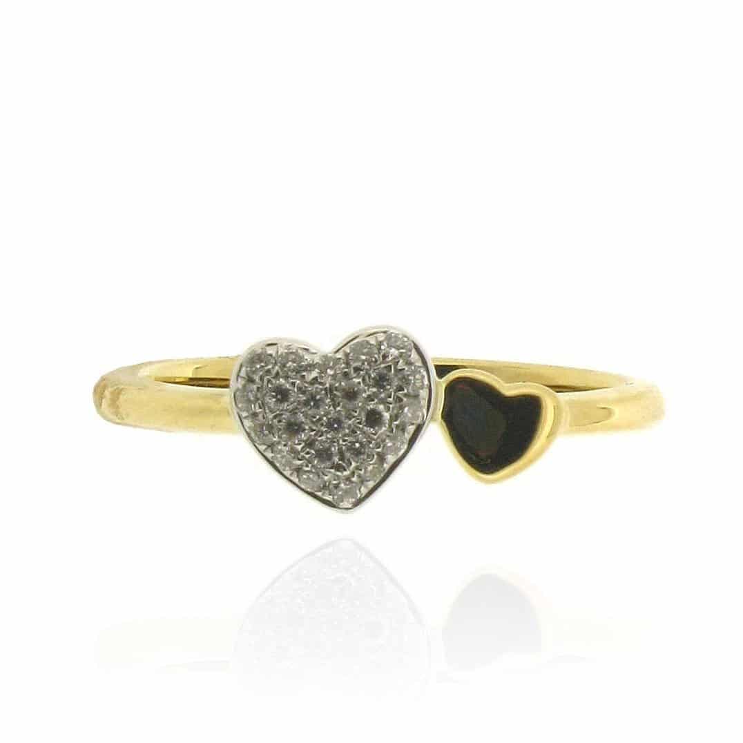 18ct Yellow Gold Heart Diamond Ring, 0.12ct