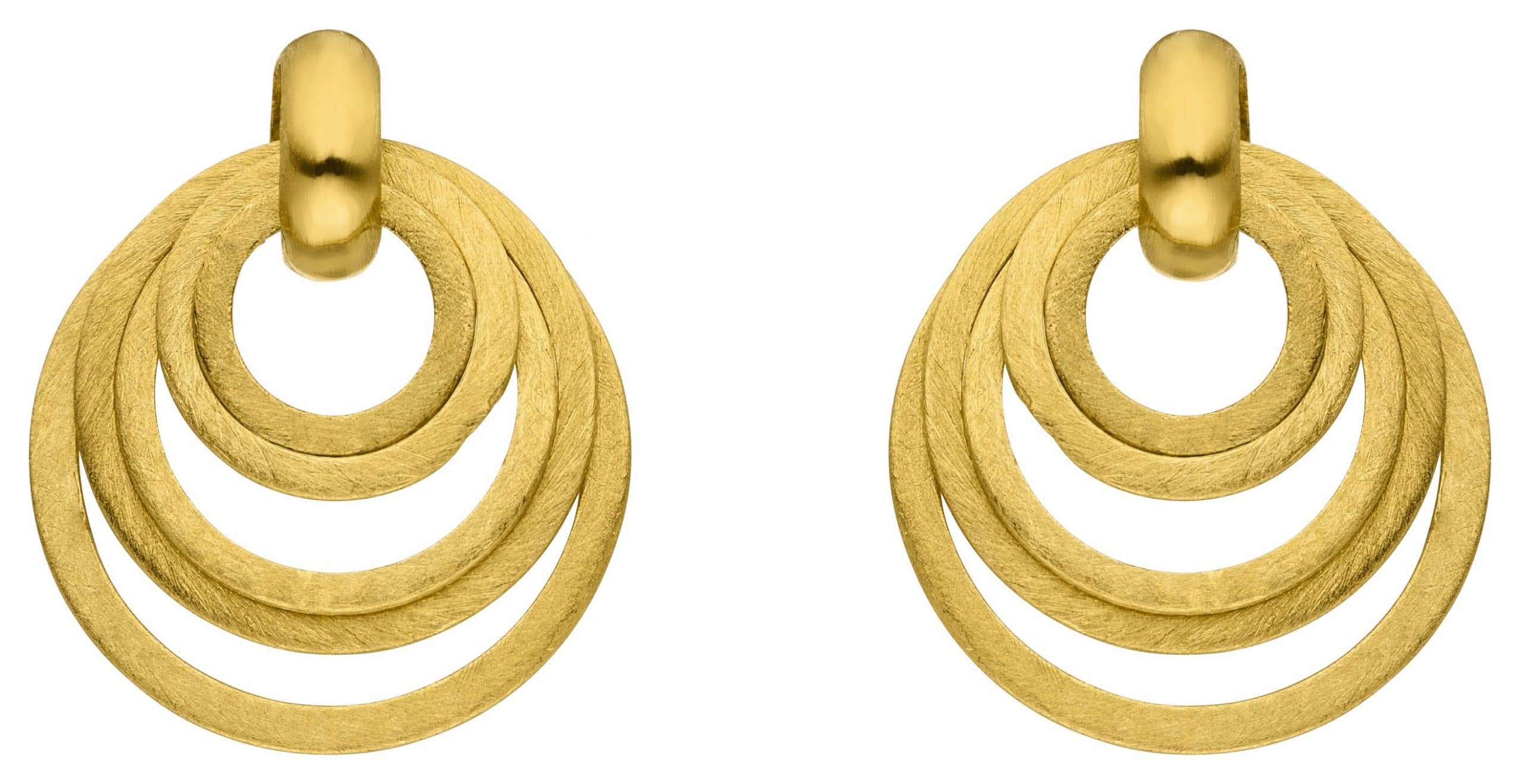14ct Yellow Gold Circle Drop Earrings