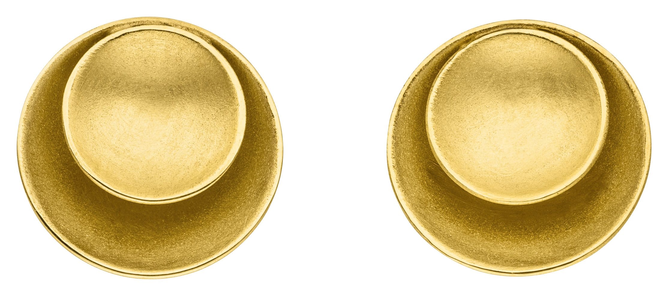 14ct Yellow Gold Double Disc Stud Earrings