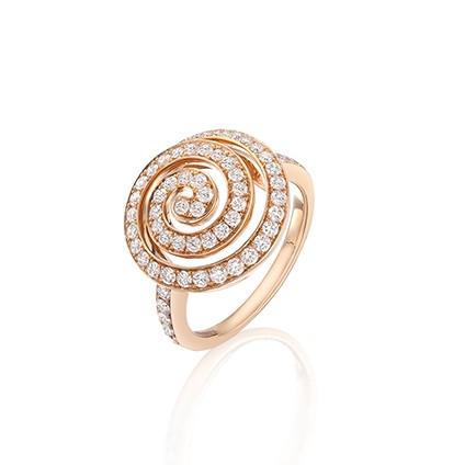 18ct Rose Gold Diamond Swirl Ring, 0.62ct
