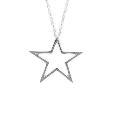 9ct White Gold Star Pendant