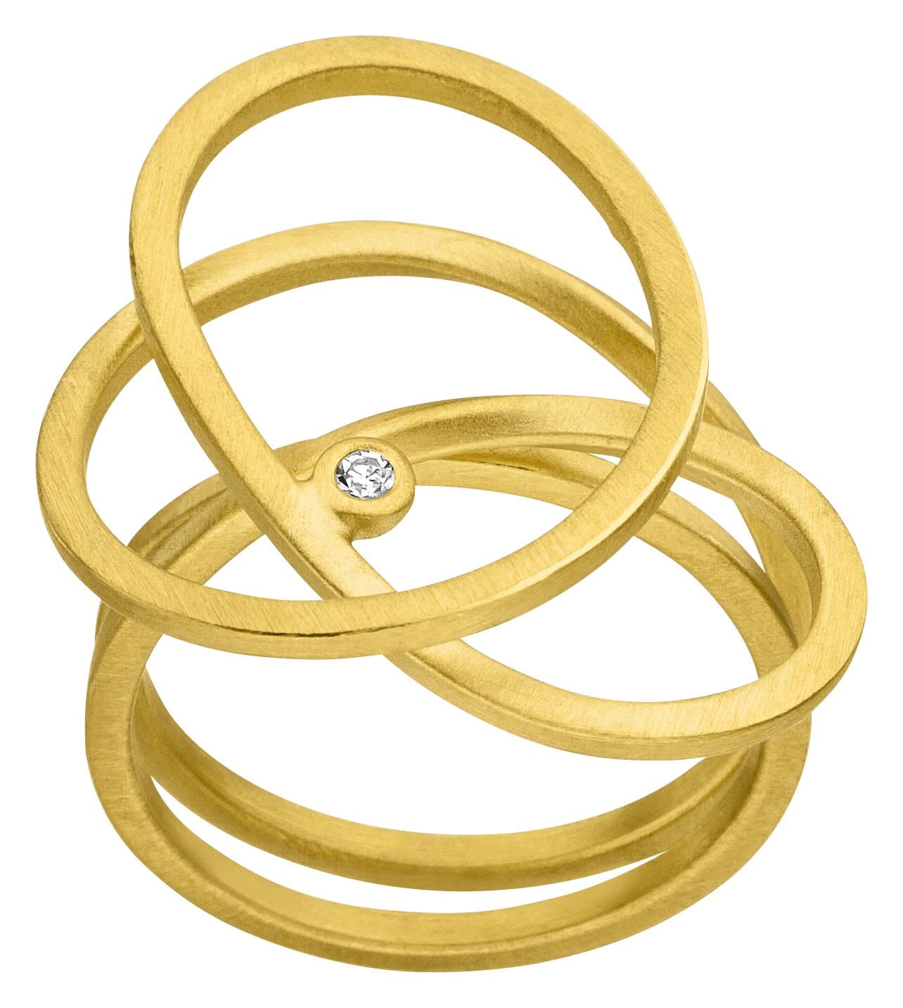 14ct Yellow Gold & Diamond Swirl Ring, 0.02ct