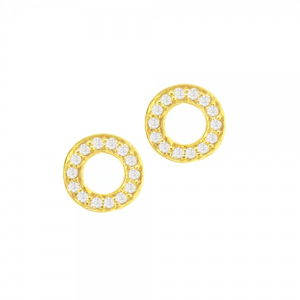 9ct Yellow Gold Diamond Set Meridian Stud Earrings, 0.13ct