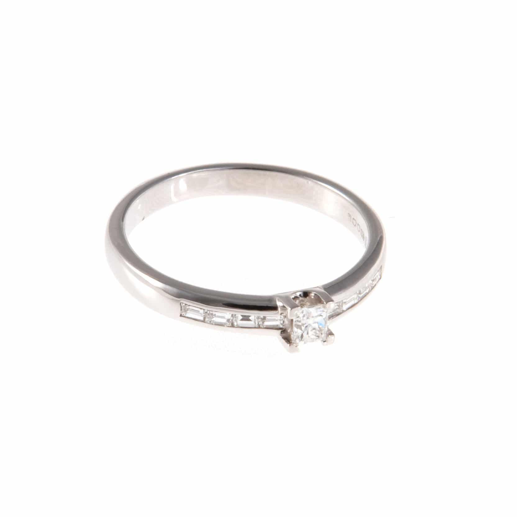 18ct White Gold Diamond Engagement Ring, 0.34ct