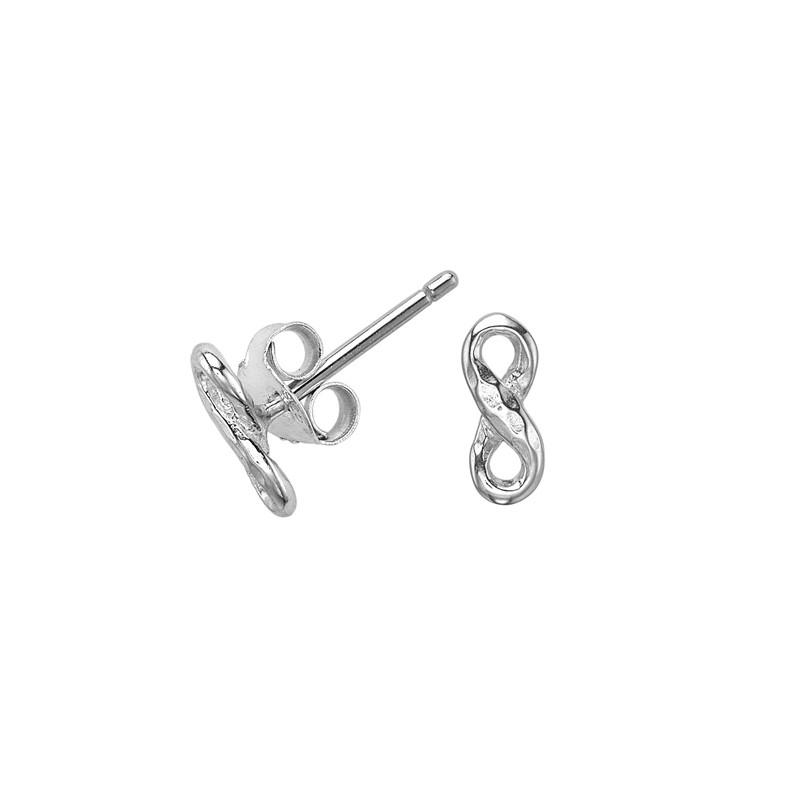 Sterling Silver Entwined Infinity Stud Earrings