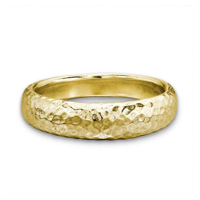 18ct Gold Vermeil Tapering Hammered Band