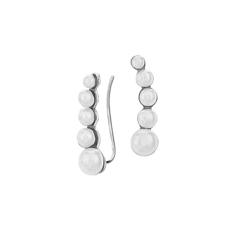 Sterling Silver White Freshwater Pearl Ear Climbers