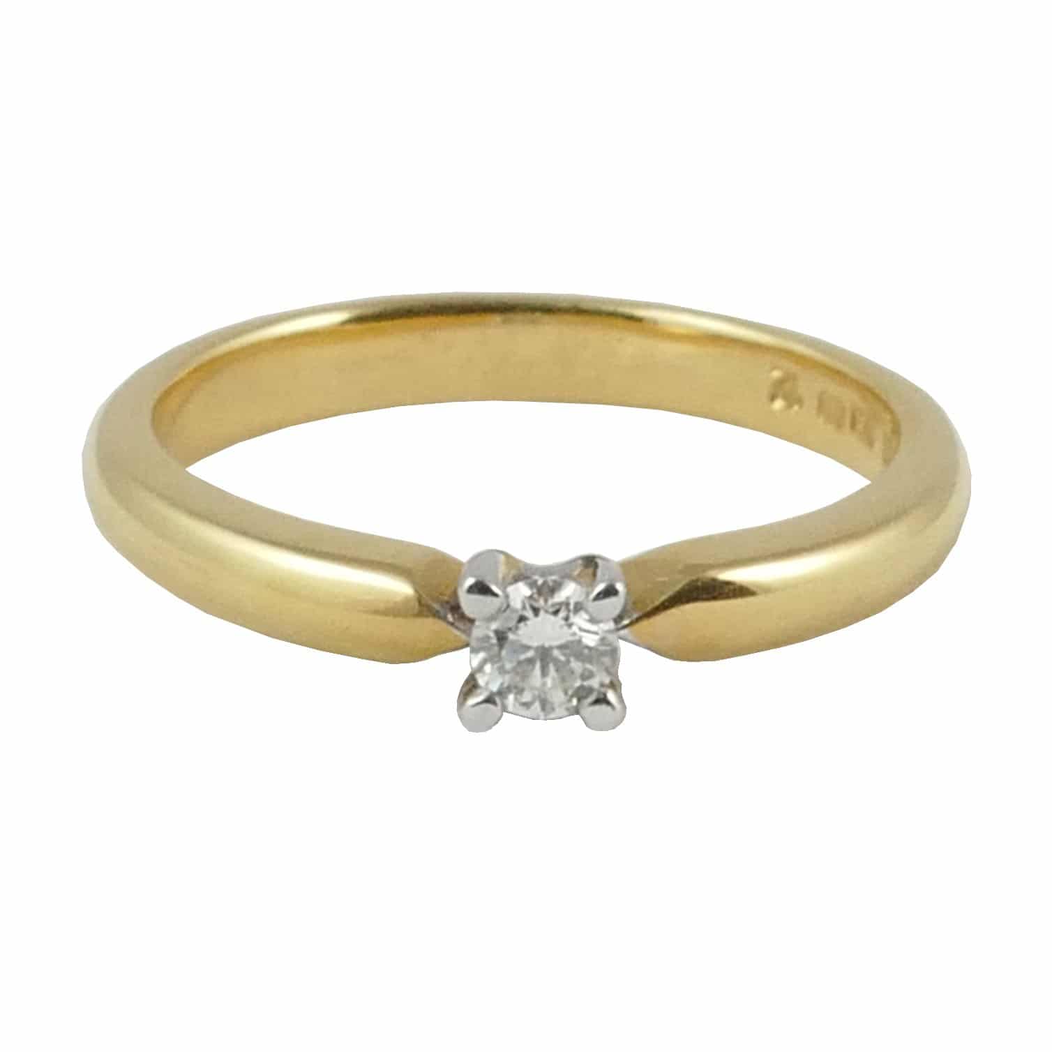 18ct Yellow Gold Diamond Solitaire Engagement Ring, 0.12ct