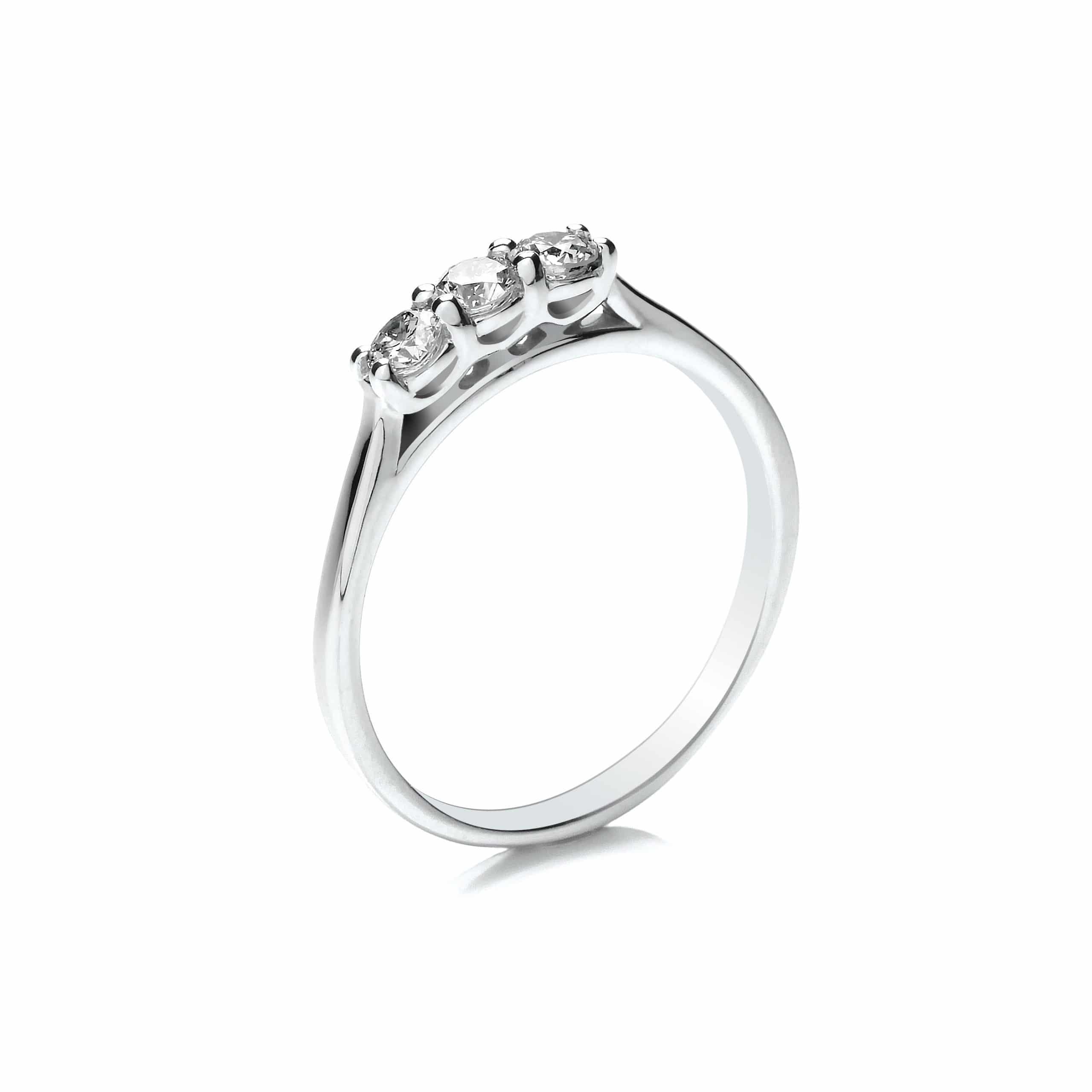 Platinum Three Stone Engagement Ring, 0.33ct