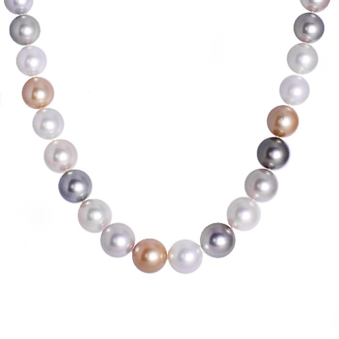 South Sea & Tahitian Pearl Necklace, 0.10ct