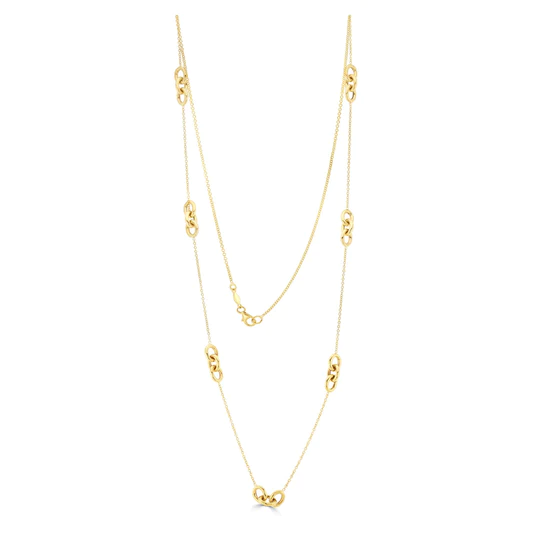 9CT Yellow Gold Oval Links & Chain Necklace 24″
