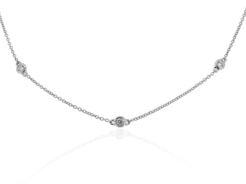 18ct White Gold Diamond Necklace 0.27ct 45cm