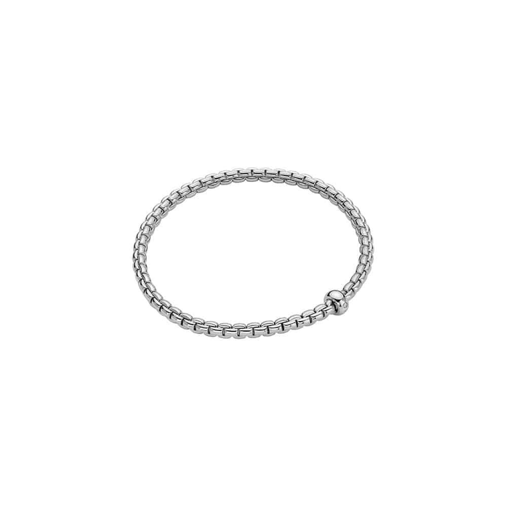 FOPE 18ct White Gold Eka Flex’It Bracelet, 0.01cts