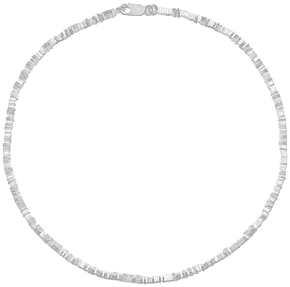 Sterling Silver Satin Disc Necklace