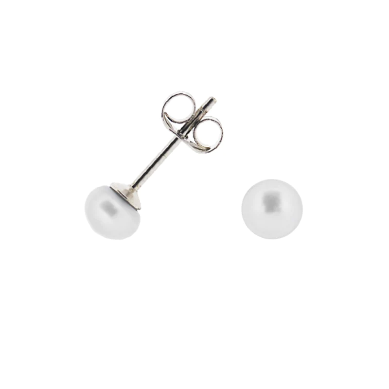 4mm White Timeless Freshwater Pearl Studs