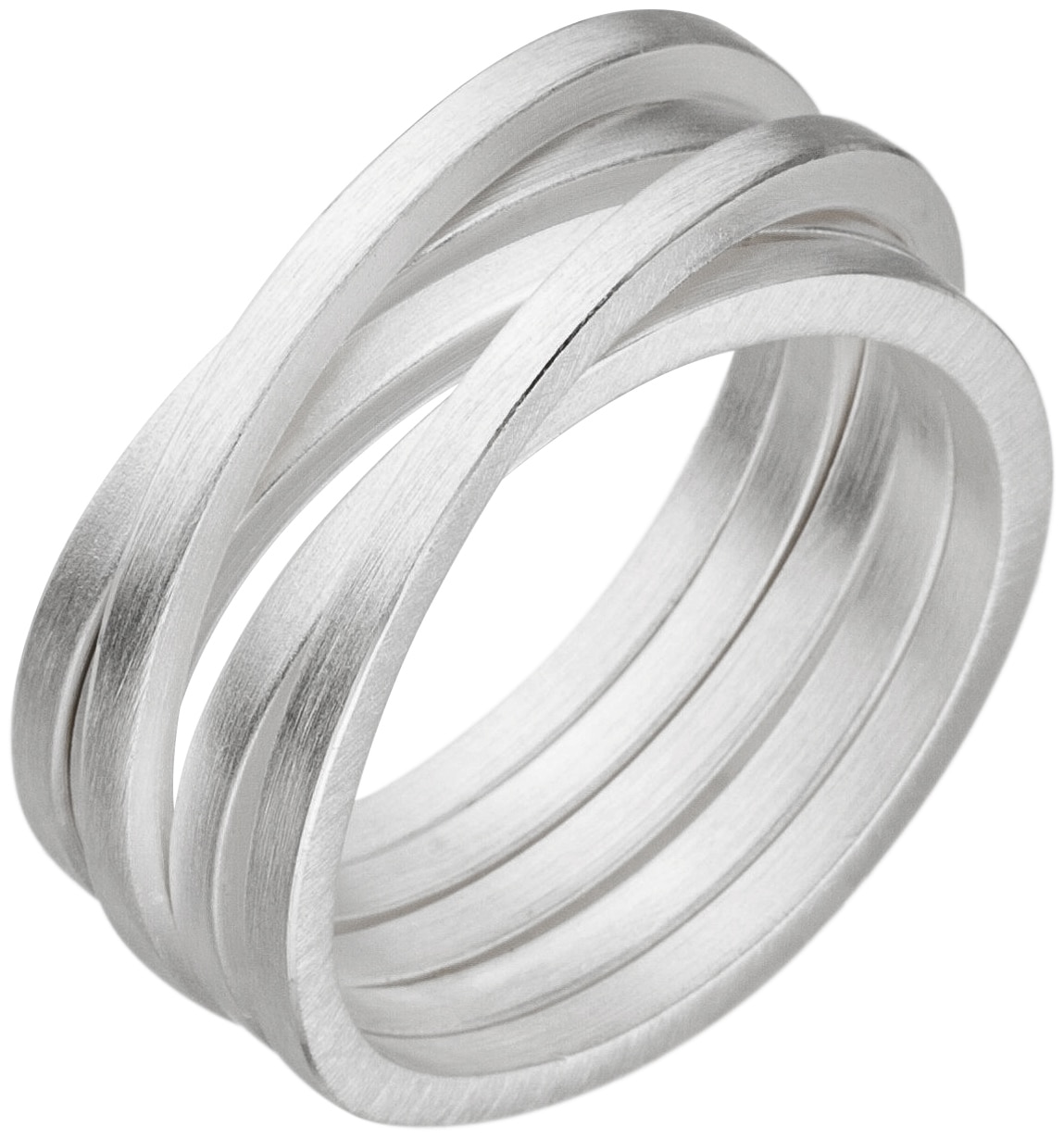 Sterling Silver Multi Row Satin Finished Ring