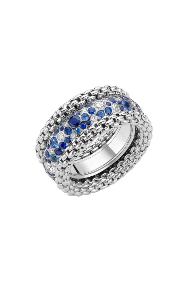 FOPE 18ct White Gold Sapphire Bubble Ring, 0.67cts