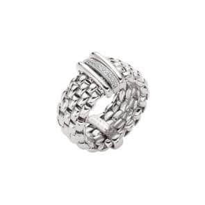 FOPE 18ct White Gold Panorama Flex’It Ring, 0.08cts