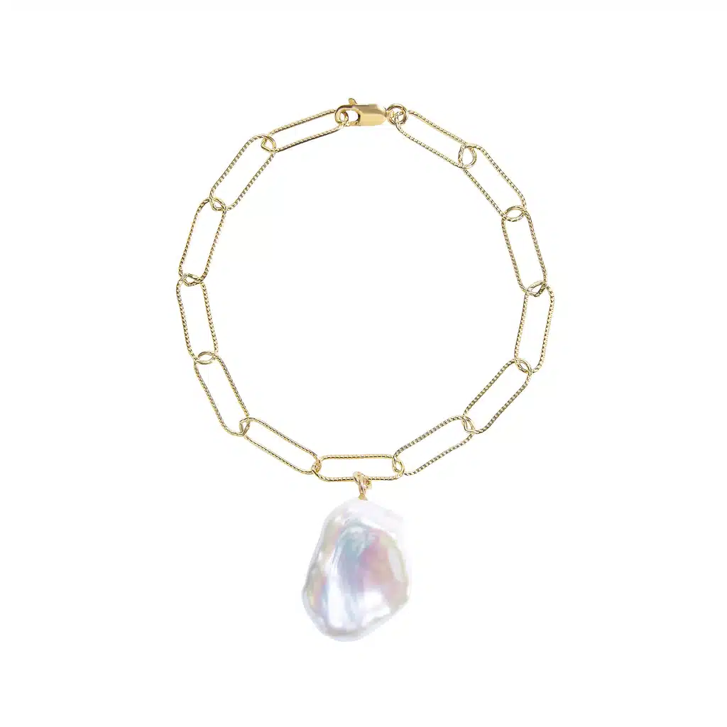 Aurelia Flat Baroque Pearl Chain Bracelet