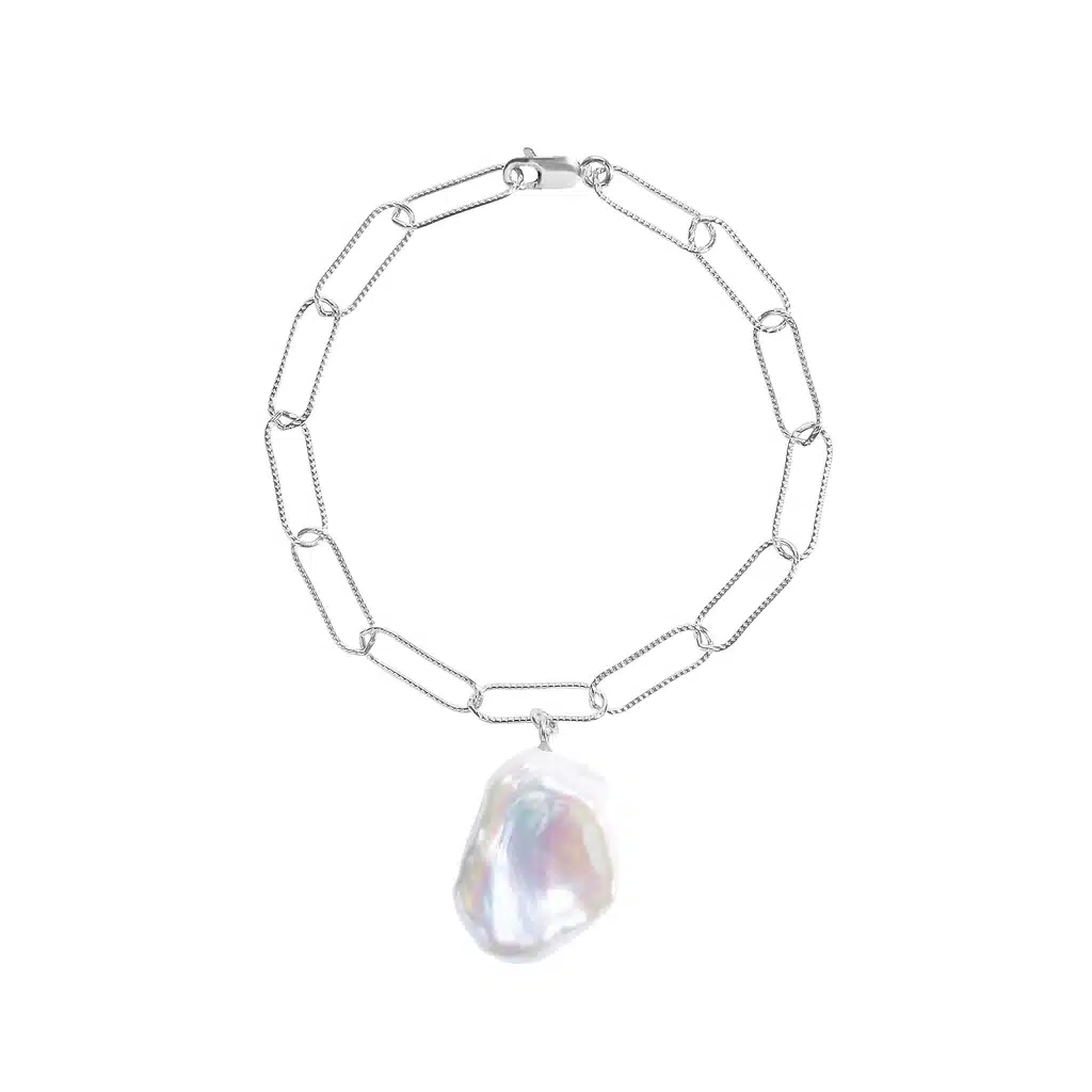 Aurelia Flat Baroque Pearl Chain Bracelet